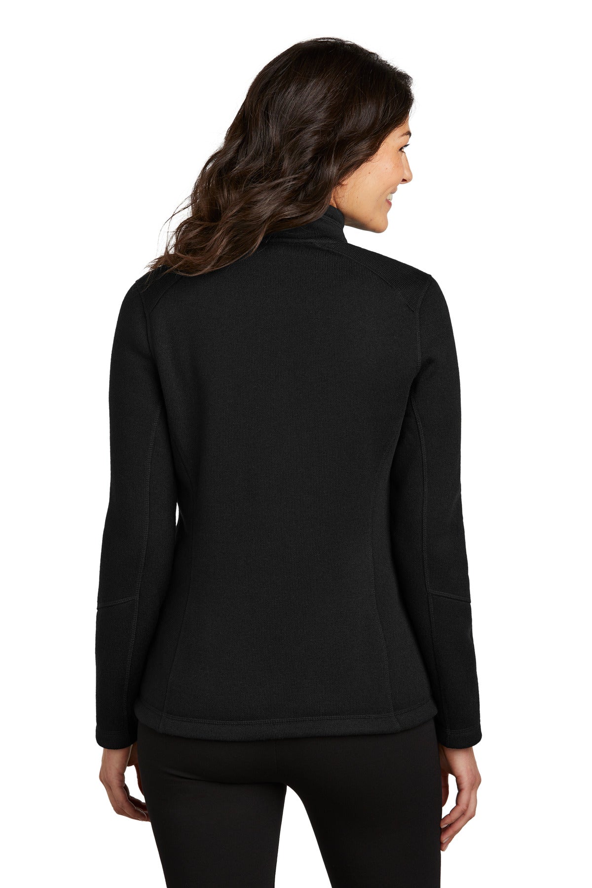 Port Authority Women's Arc Sweater Fleece Jacket L428 - Deep Black - back