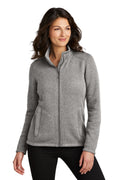 Port Authority Women's Arc Sweater Fleece Jacket L428 - Deep Smoke Heather - front