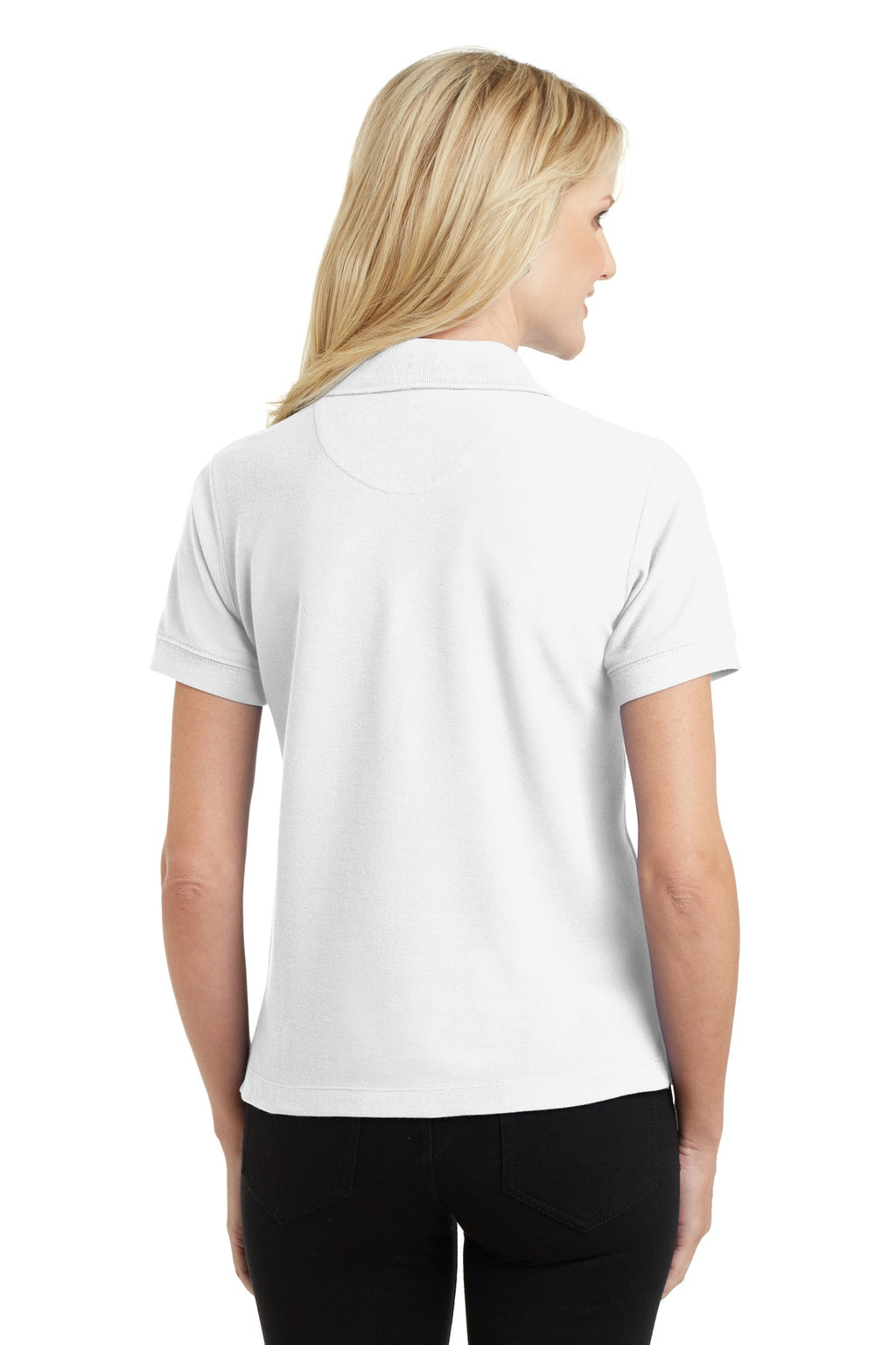 DISCONTINUED Port Authority Ladies 100% Pima Cotton Polo. L448 - White - back