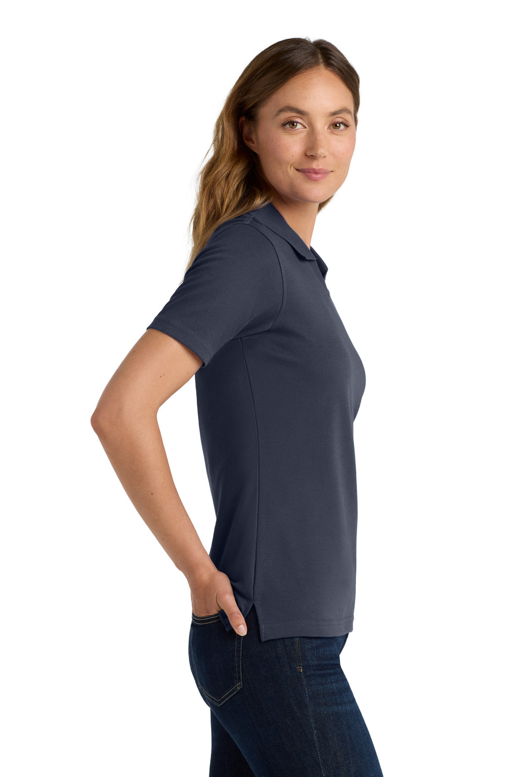 Port Authority Women's Rapid Dry Polo. L455 - Classic Navy - side