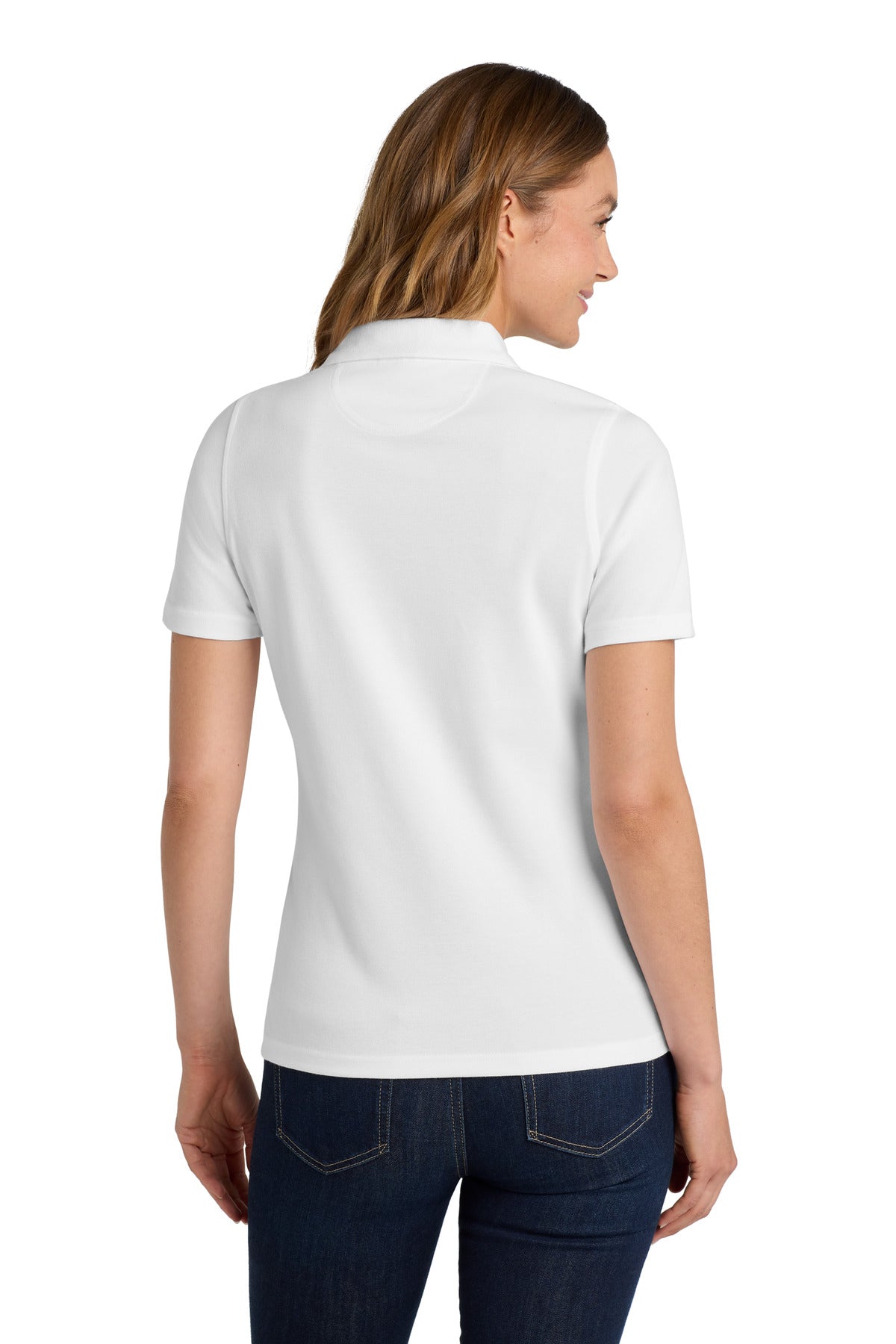 Port Authority Women's Rapid Dry Polo. L455 - White - back