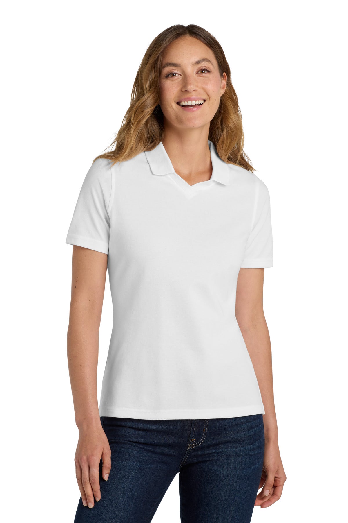 Port Authority Women's Rapid Dry Polo. L455 - White - front