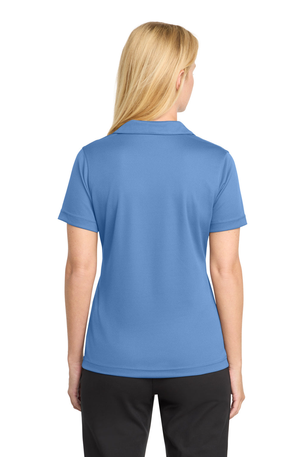 Sport-Tek Women's Dri-Mesh V-Neck Polo. L469 - Blueberry - back
