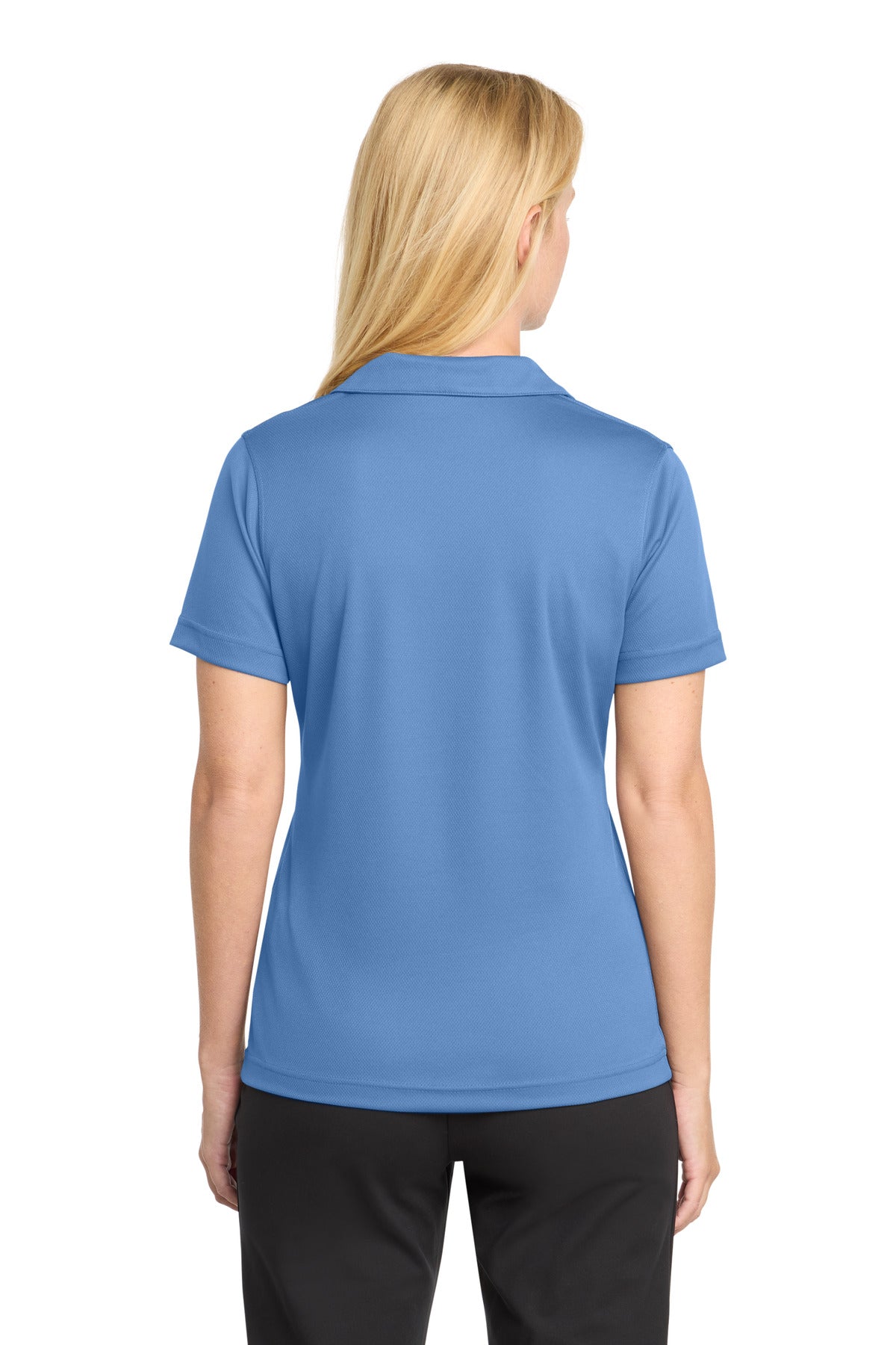 Sport-Tek Women's Dri-Mesh V-Neck Polo. L469 - Blueberry - back