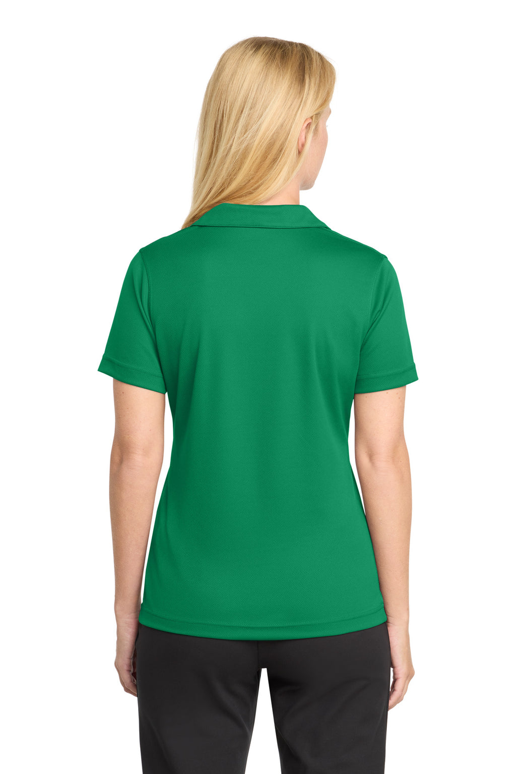 Sport-Tek Women's Dri-Mesh V-Neck Polo. L469 - Kelly Green - back