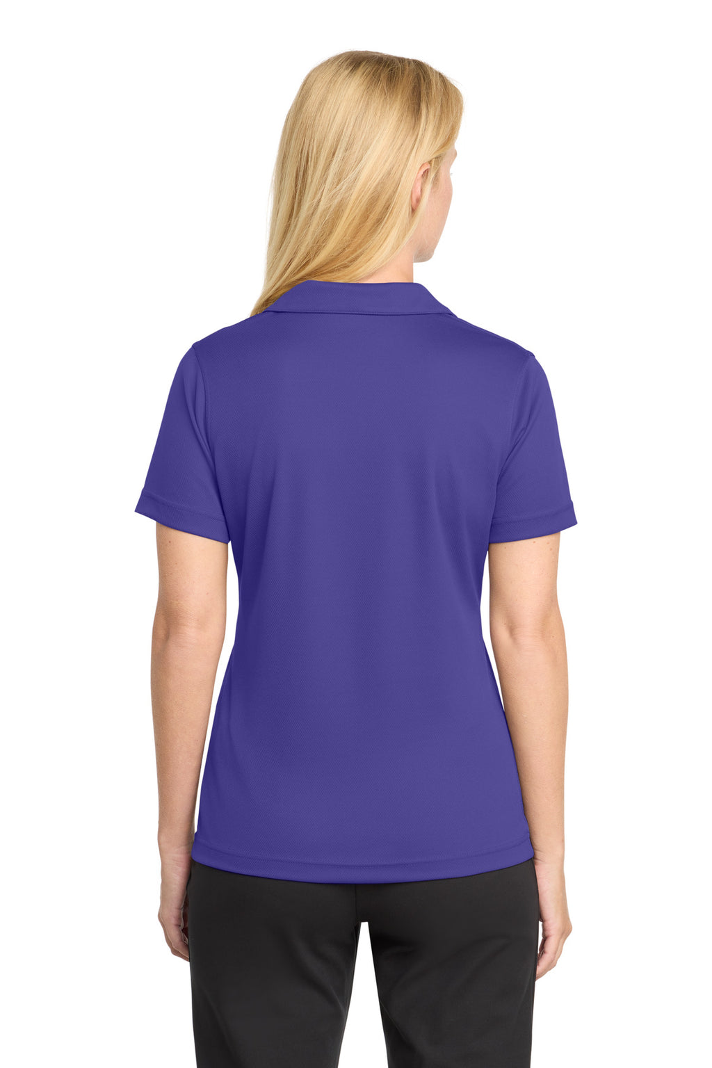 Sport-Tek Women's Dri-Mesh V-Neck Polo. L469 - Purple - back