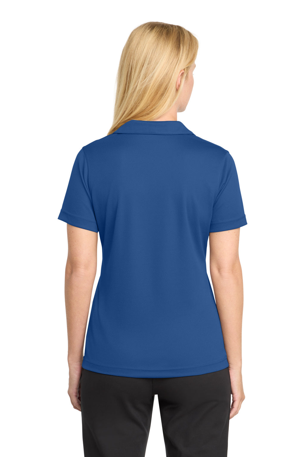 Sport-Tek Women's Dri-Mesh V-Neck Polo. L469 - Royal - back