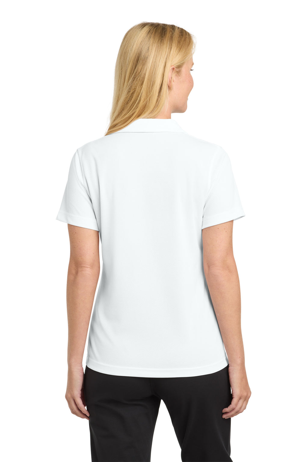 Sport-Tek Women's Dri-Mesh V-Neck Polo. L469 - White - back