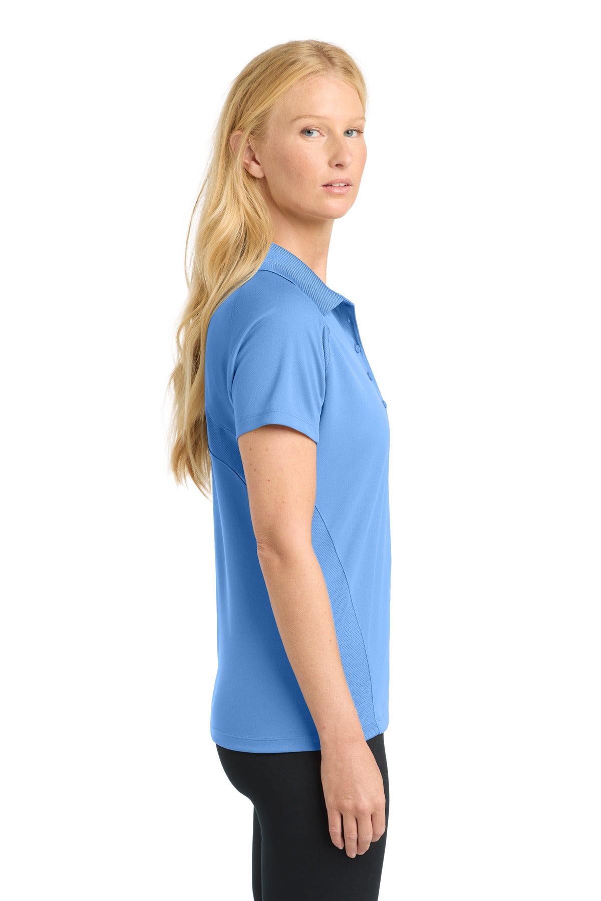Sport-Tek Women's Dri-Mesh Pro Polo. L474 - Carolina Blue - side