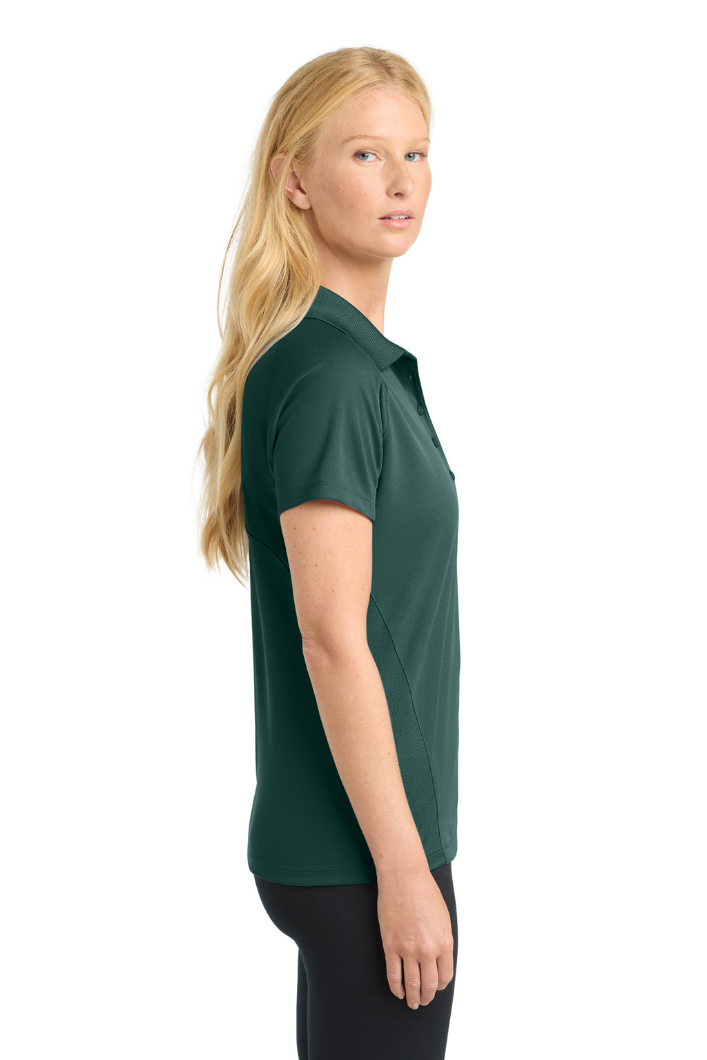 Sport-Tek Women's Dri-Mesh Pro Polo. L474 - Dark Green - side