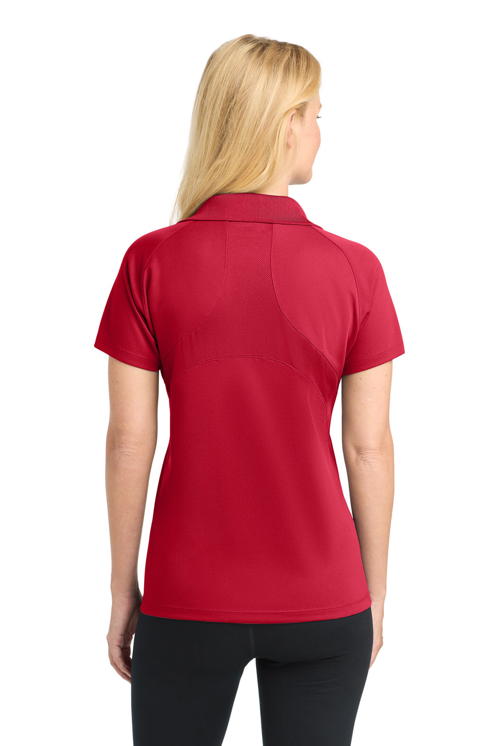 Sport-Tek Women's Dri-Mesh Pro Polo. L474 - Engine Red - back