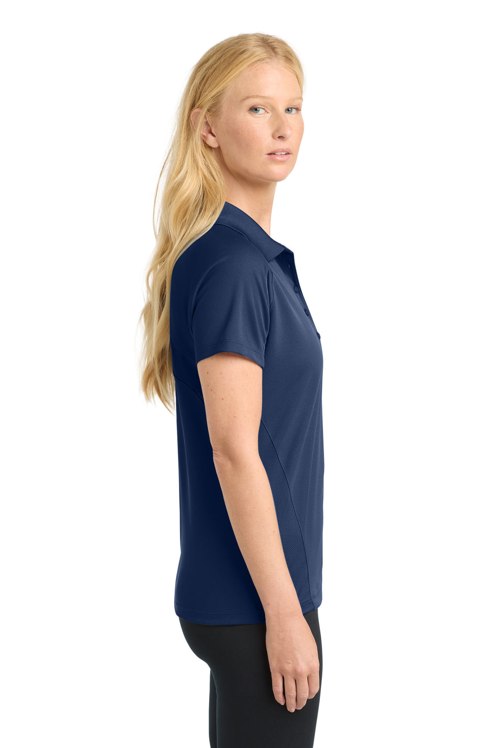 Sport-Tek Women's Dri-Mesh Pro Polo. L474 - Navy - side