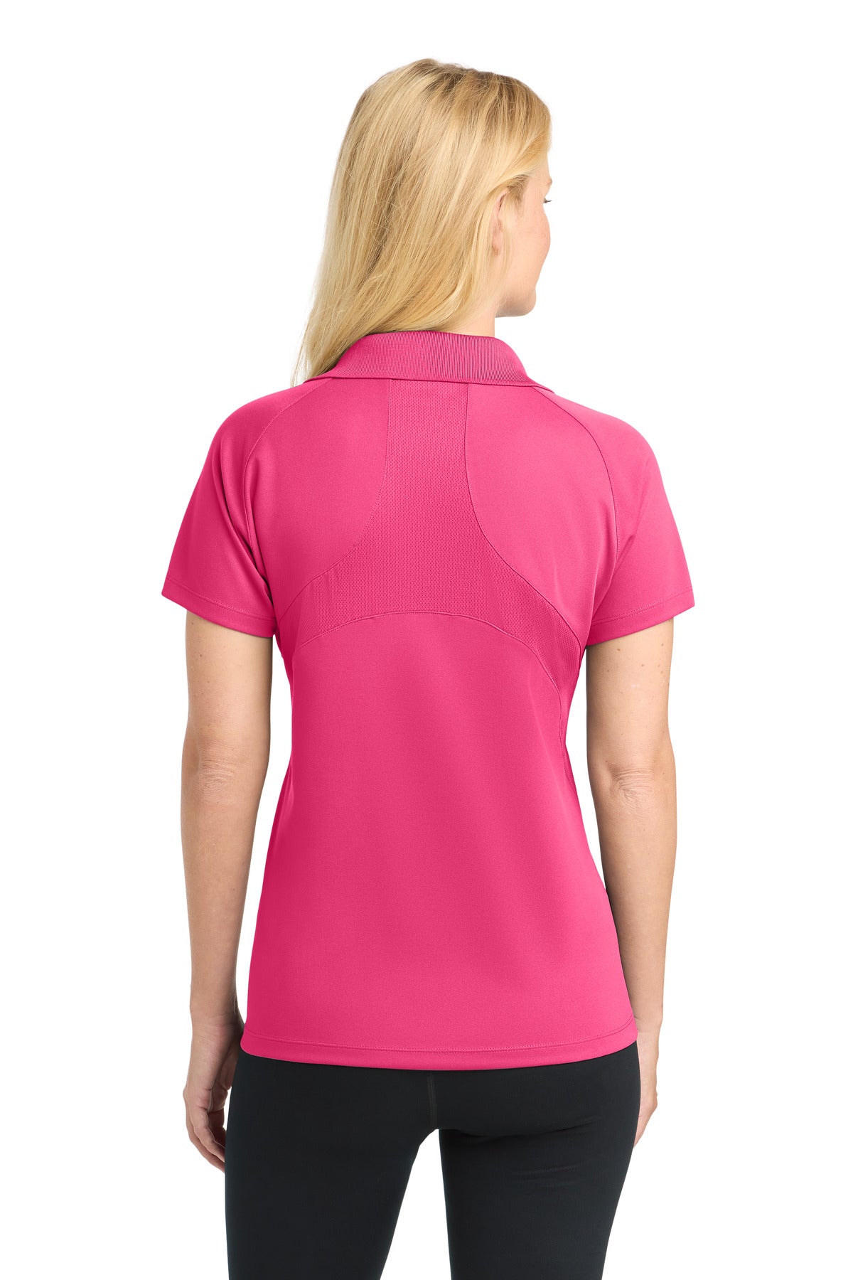 Sport-Tek Women's Dri-Mesh Pro Polo. L474 - Pink Raspberry - back