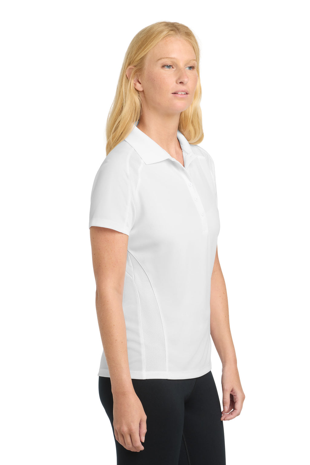 Sport-Tek Women's Dri-Mesh Pro Polo. L474 - White - side
