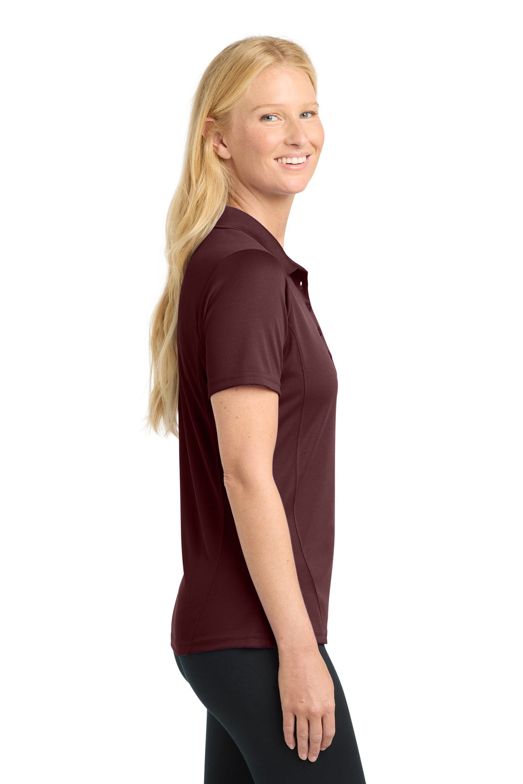 Sport-Tek Women's Dry Zone Raglan Accent Polo. L475 - Maroon - side