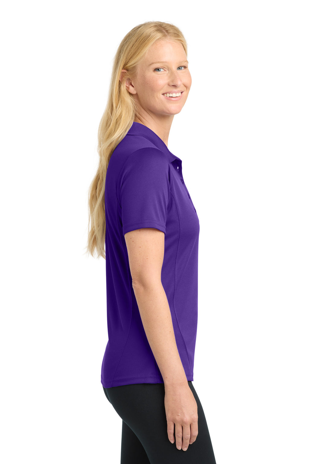 Sport-Tek Women's Dry Zone Raglan Accent Polo. L475 - Purple - side
