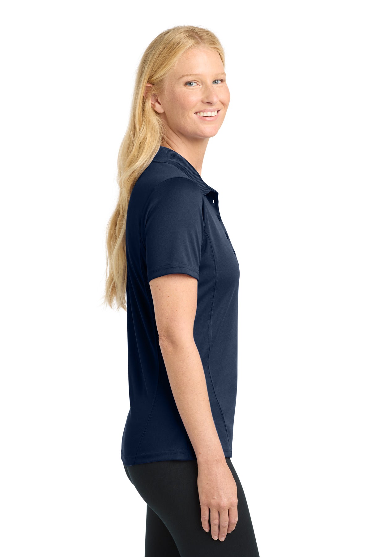 Sport-Tek Women's Dry Zone Raglan Accent Polo. L475 - True Navy - side