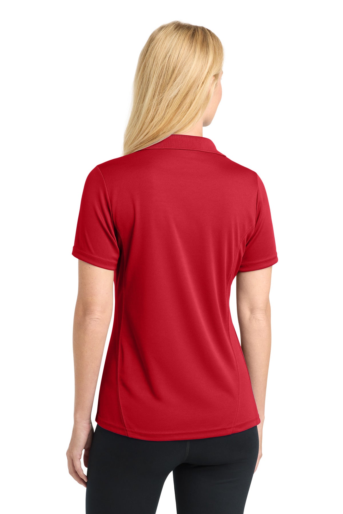 Sport-Tek Women's Dry Zone Raglan Accent Polo. L475 - True Red - back