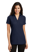 DISCONTINUED Port Authority Ladies Silk Touch Y-Neck Polo. L5001 - Navy - front