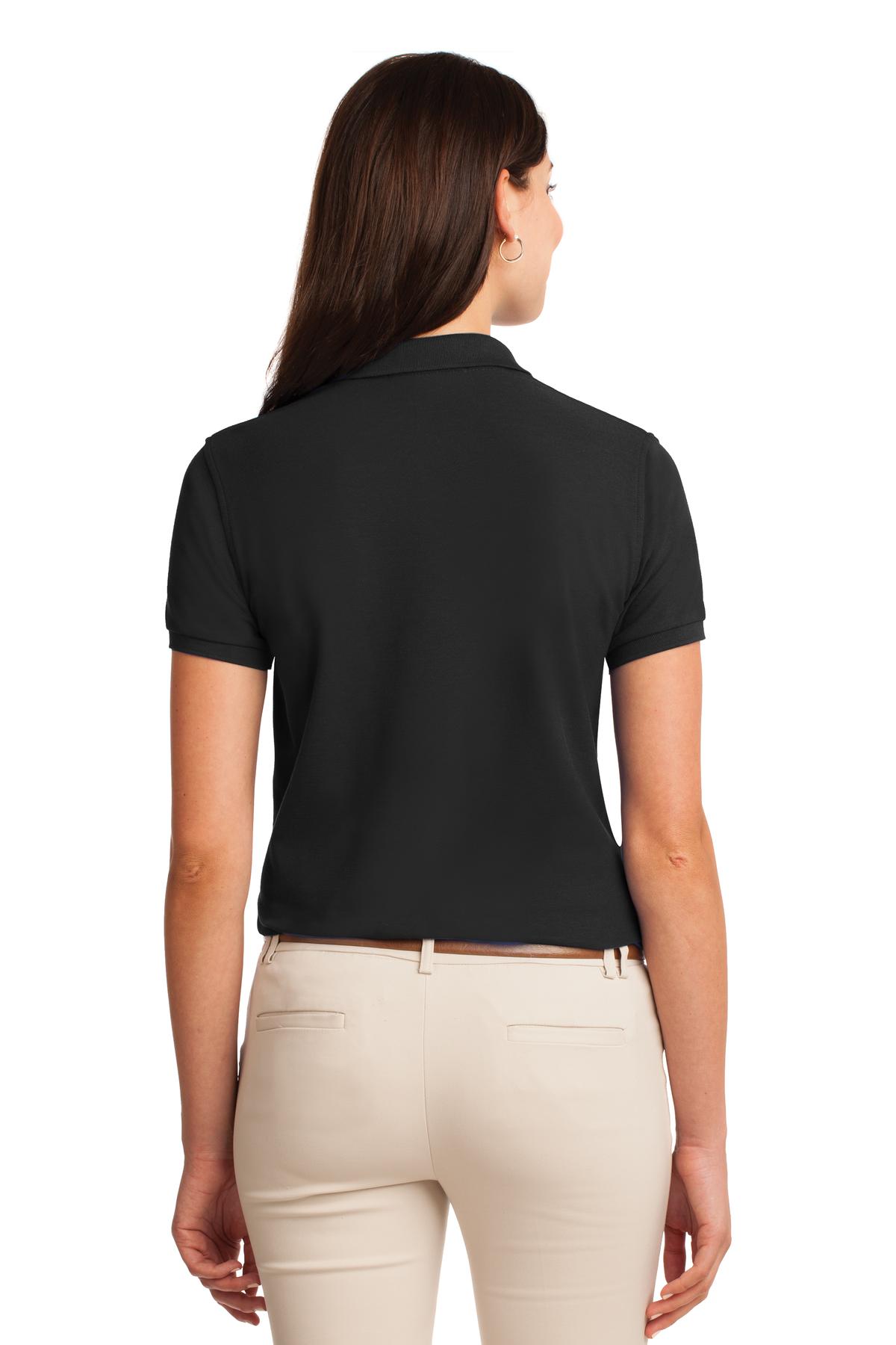 Port Authority Women's Silk Touch Polo. L500 - Black - back
