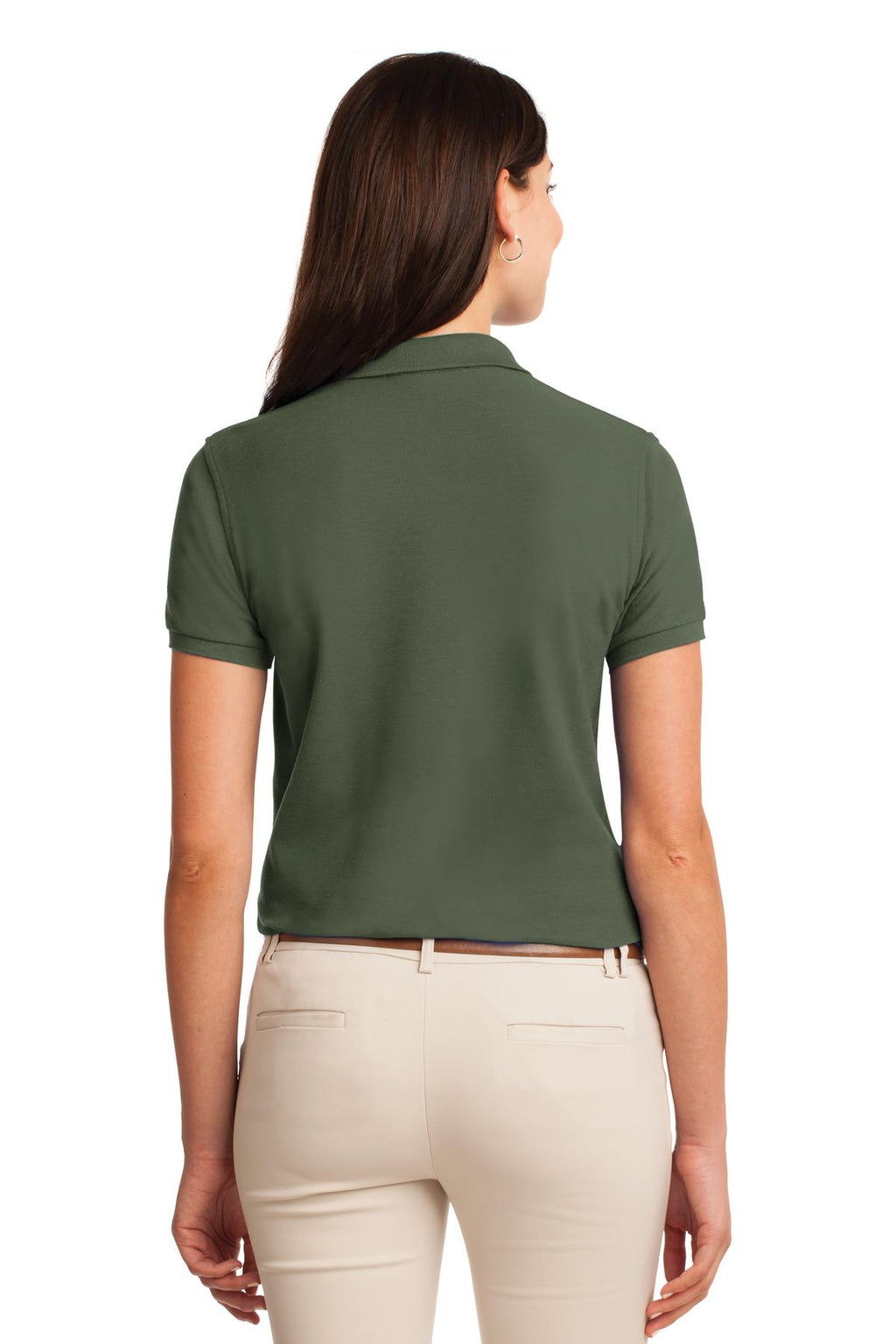 Port Authority Women's Silk Touch Polo. L500 - Clover Green - back