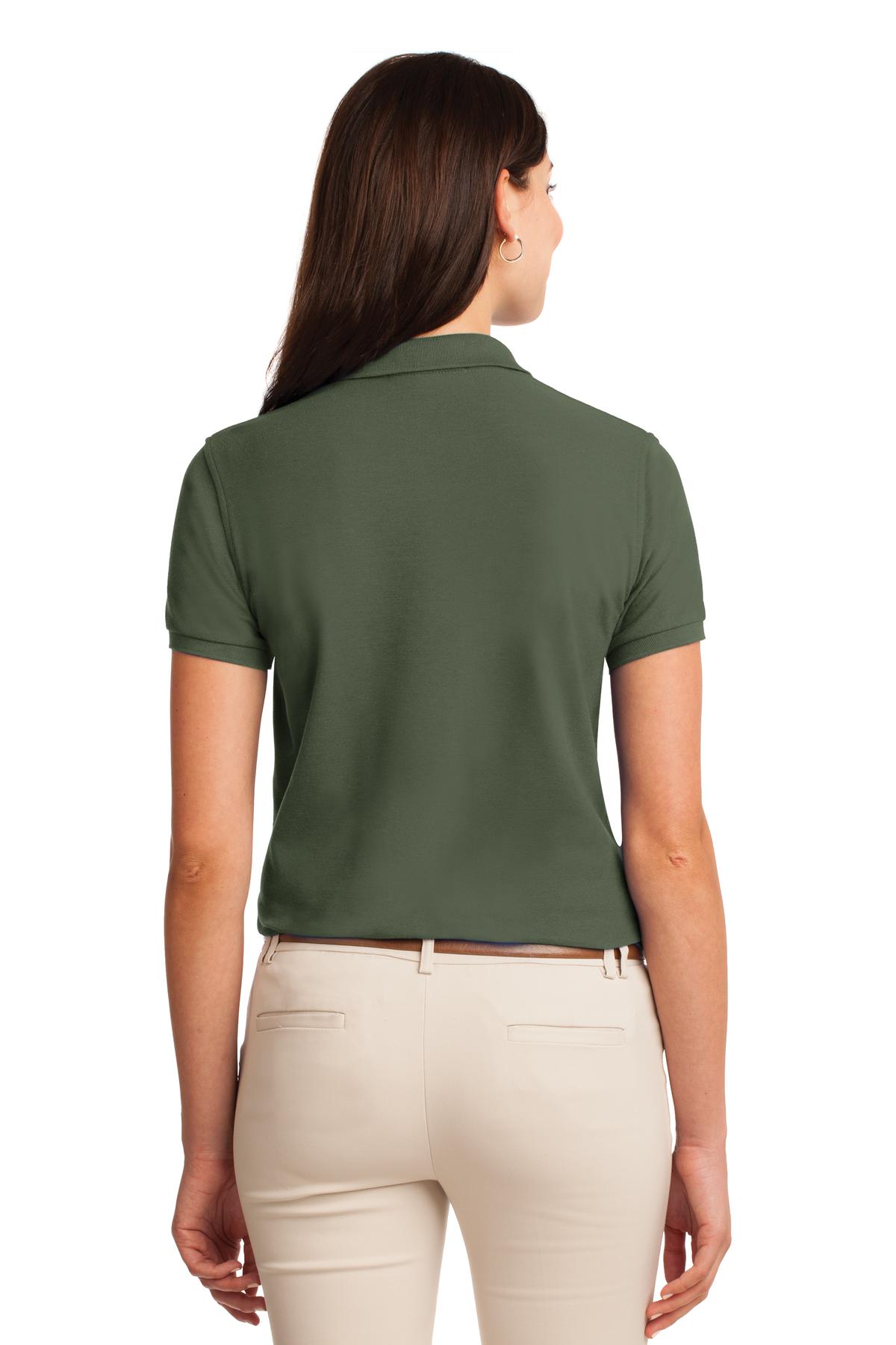 Port Authority Women's Silk Touch Polo. L500 - Clover Green - back