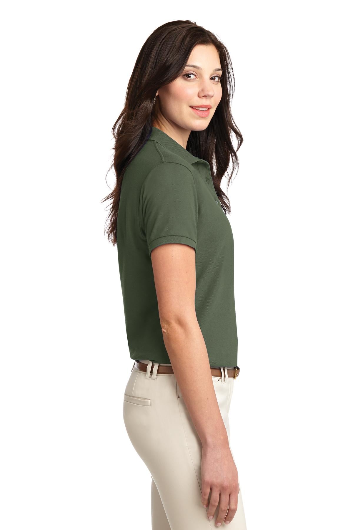 Port Authority Women's Silk Touch Polo. L500 - Clover Green - side