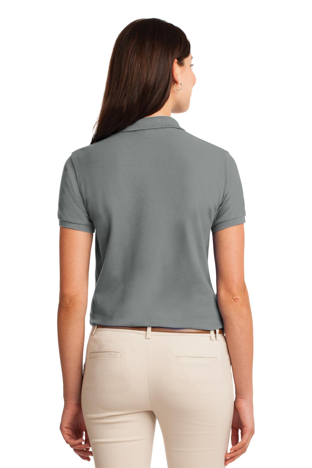Port Authority Women's Silk Touch Polo. L500 - Cool Grey - back