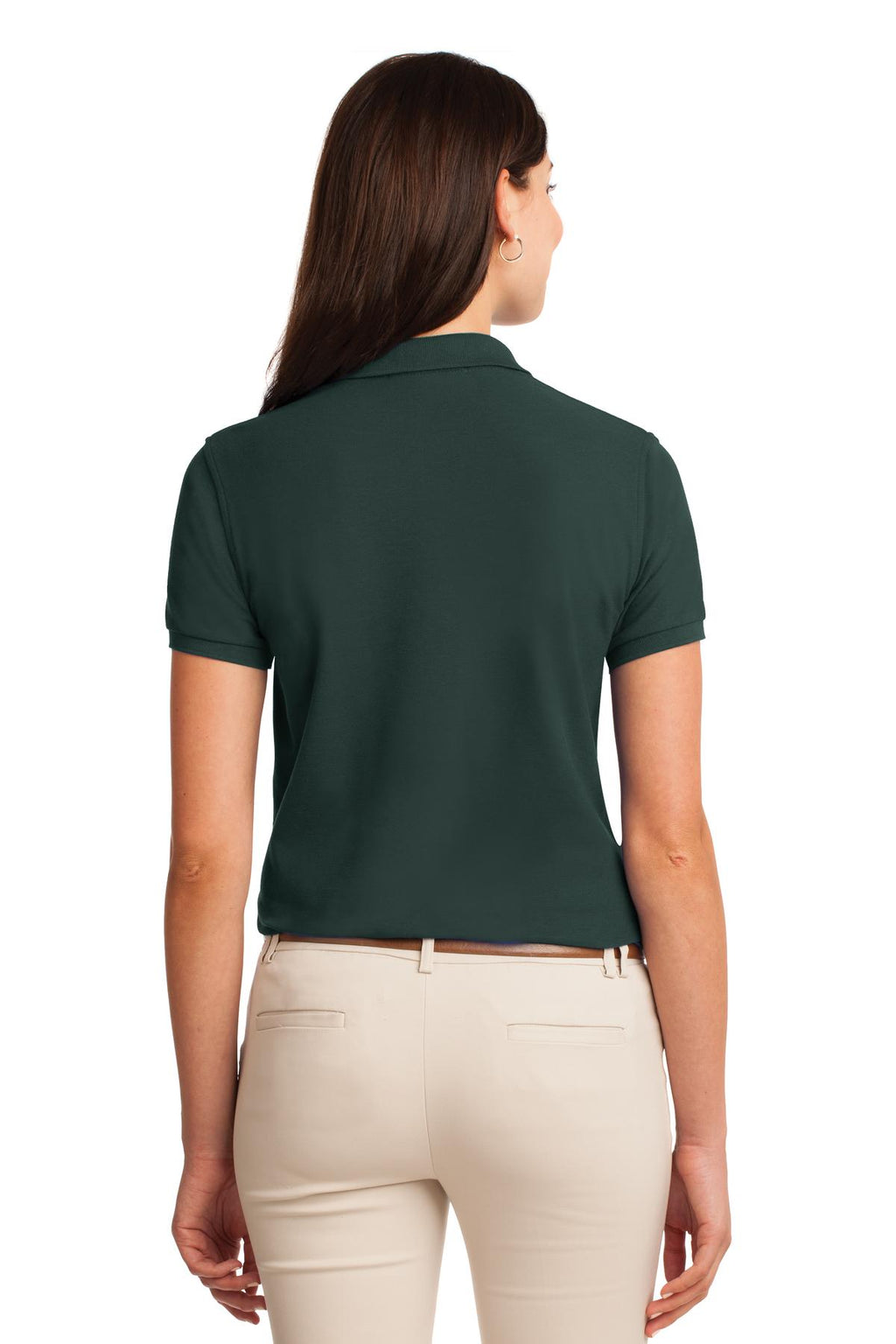 Port Authority Women's Silk Touch Polo. L500 - Dark Green - back