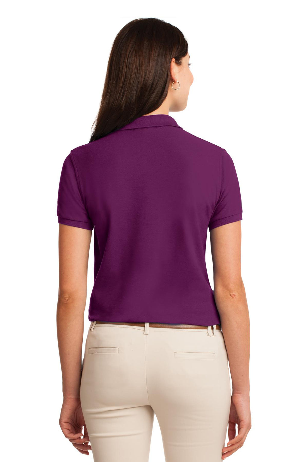 Port Authority Women's Silk Touch Polo. L500 - Deep Berry - back