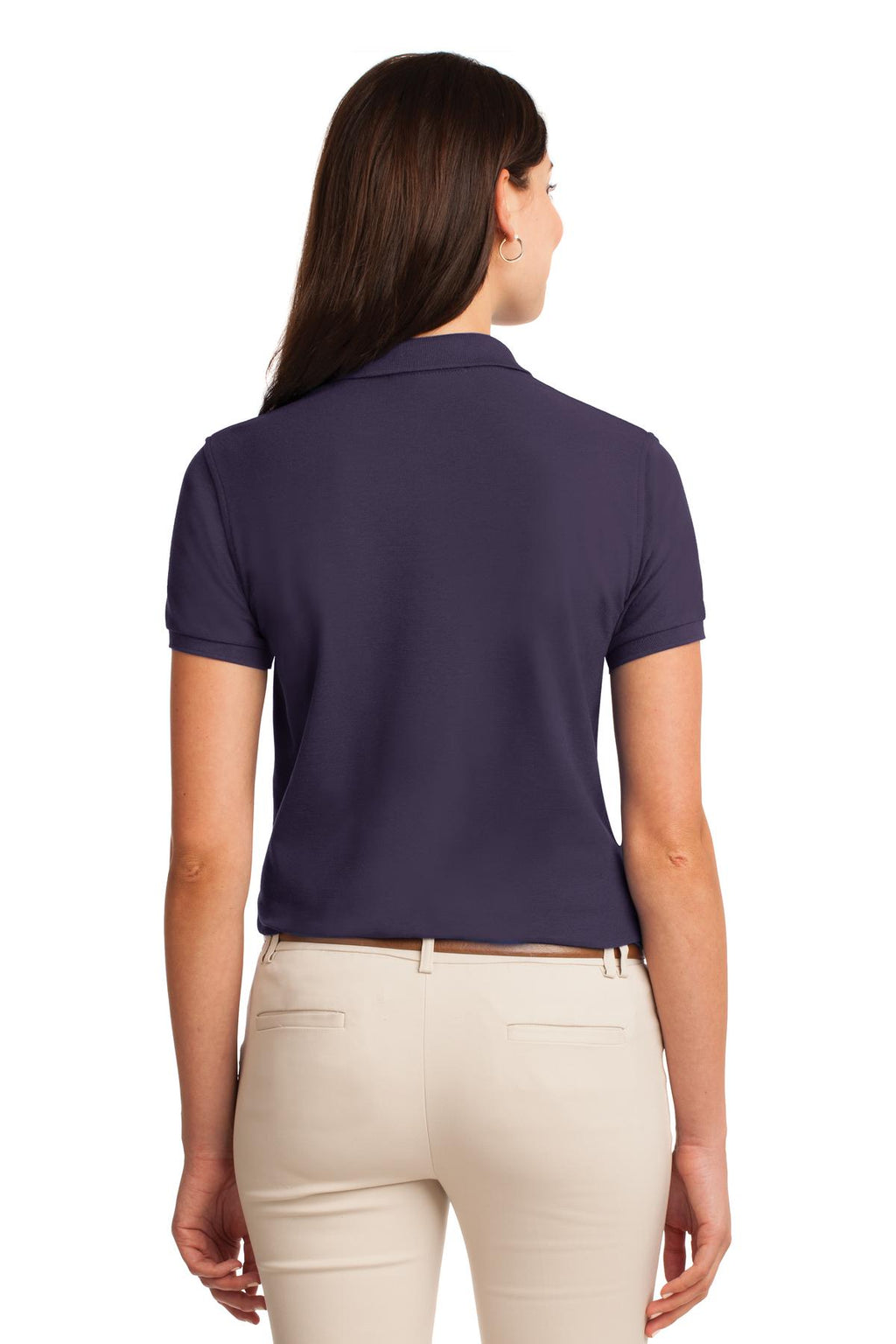 Port Authority Women's Silk Touch Polo. L500 - Eggplant - back