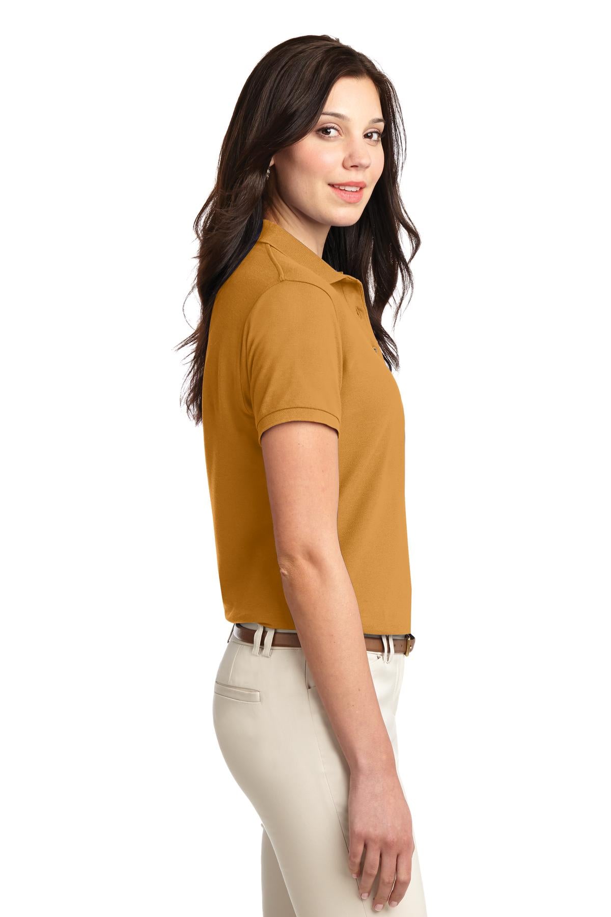 Port Authority Women's Silk Touch Polo. L500 - Gold - side