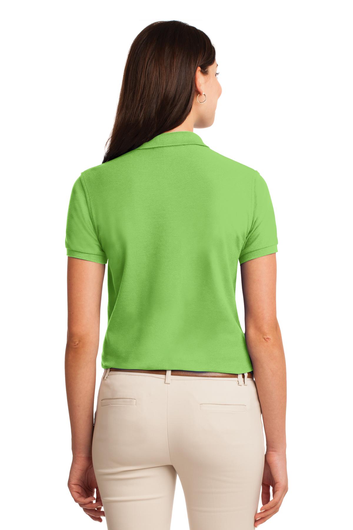 Port Authority Women's Silk Touch Polo. L500 - Lime - back