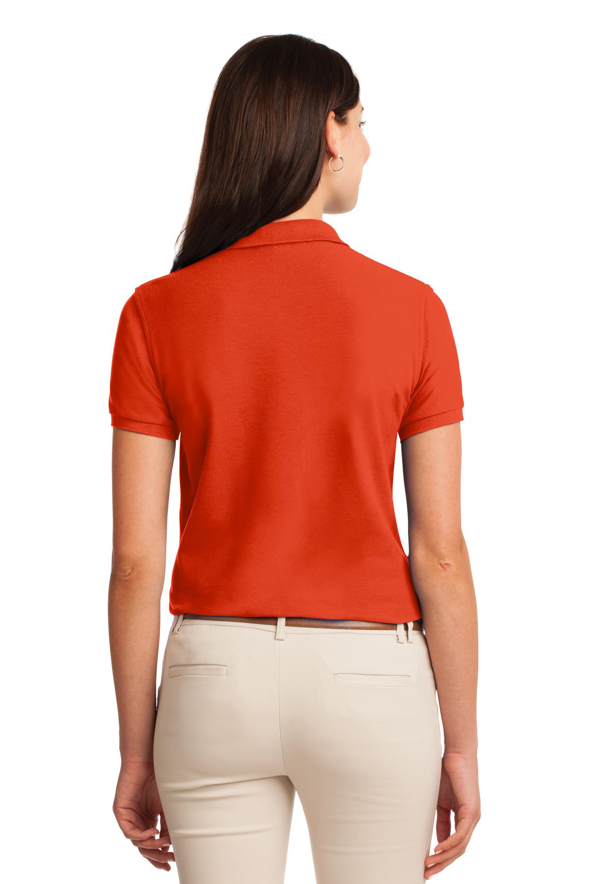 Port Authority Women's Silk Touch Polo. L500 - Orange - back