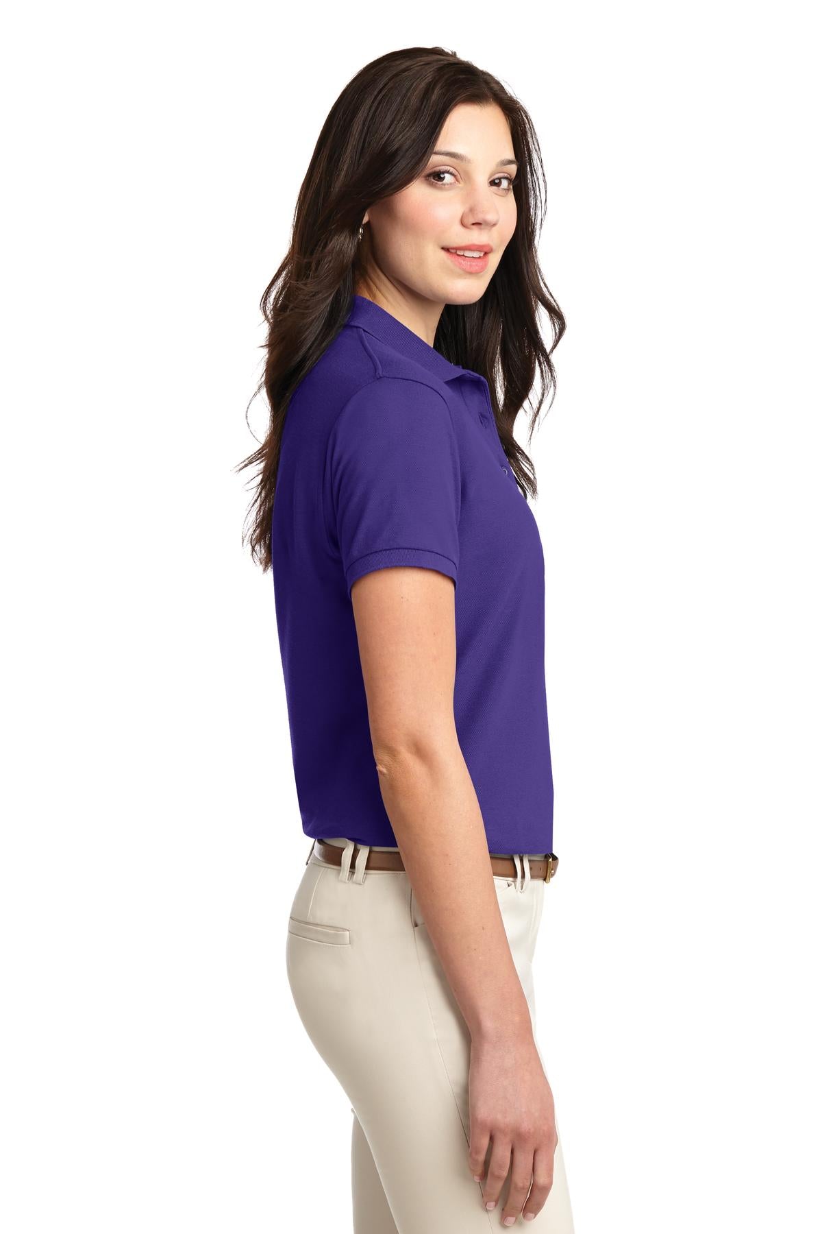 Port Authority Women's Silk Touch Polo. L500 - Purple - side