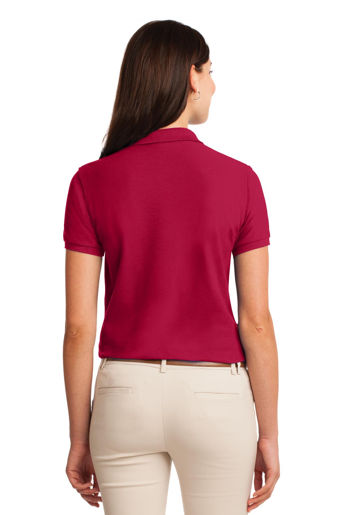 Port Authority Women's Silk Touch Polo. L500 - Red - back