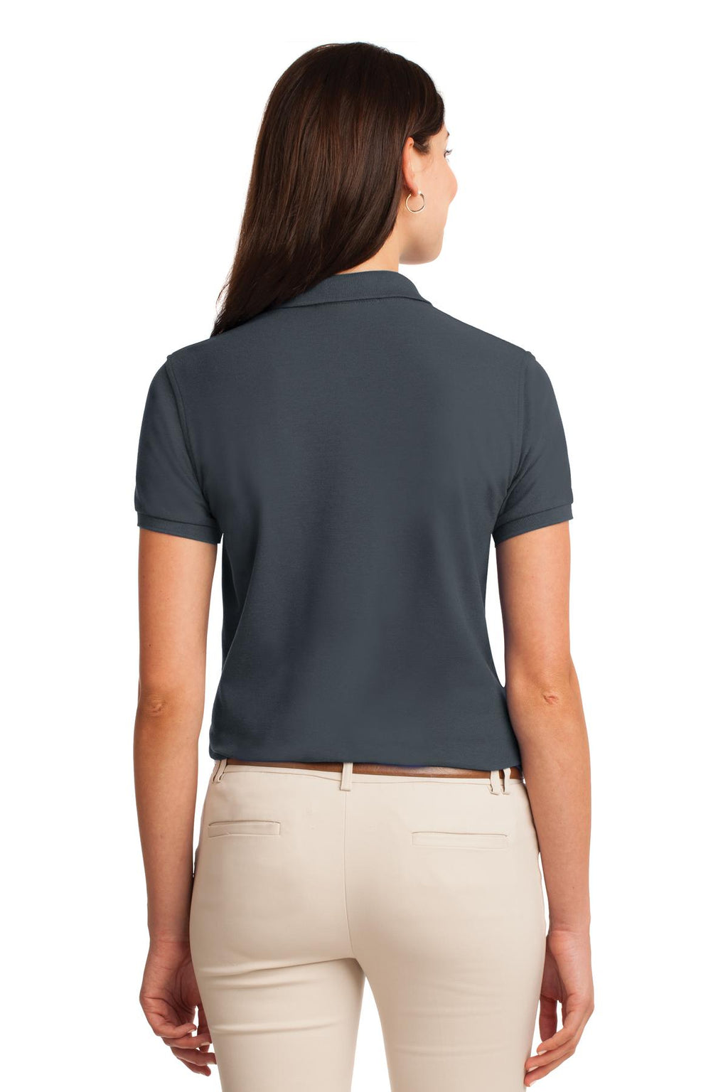 Port Authority Women's Silk Touch Polo. L500 - Steel Grey - back