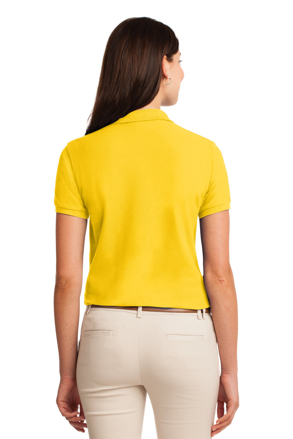 Port Authority Women's Silk Touch Polo. L500 - Sunflower Yellow - back