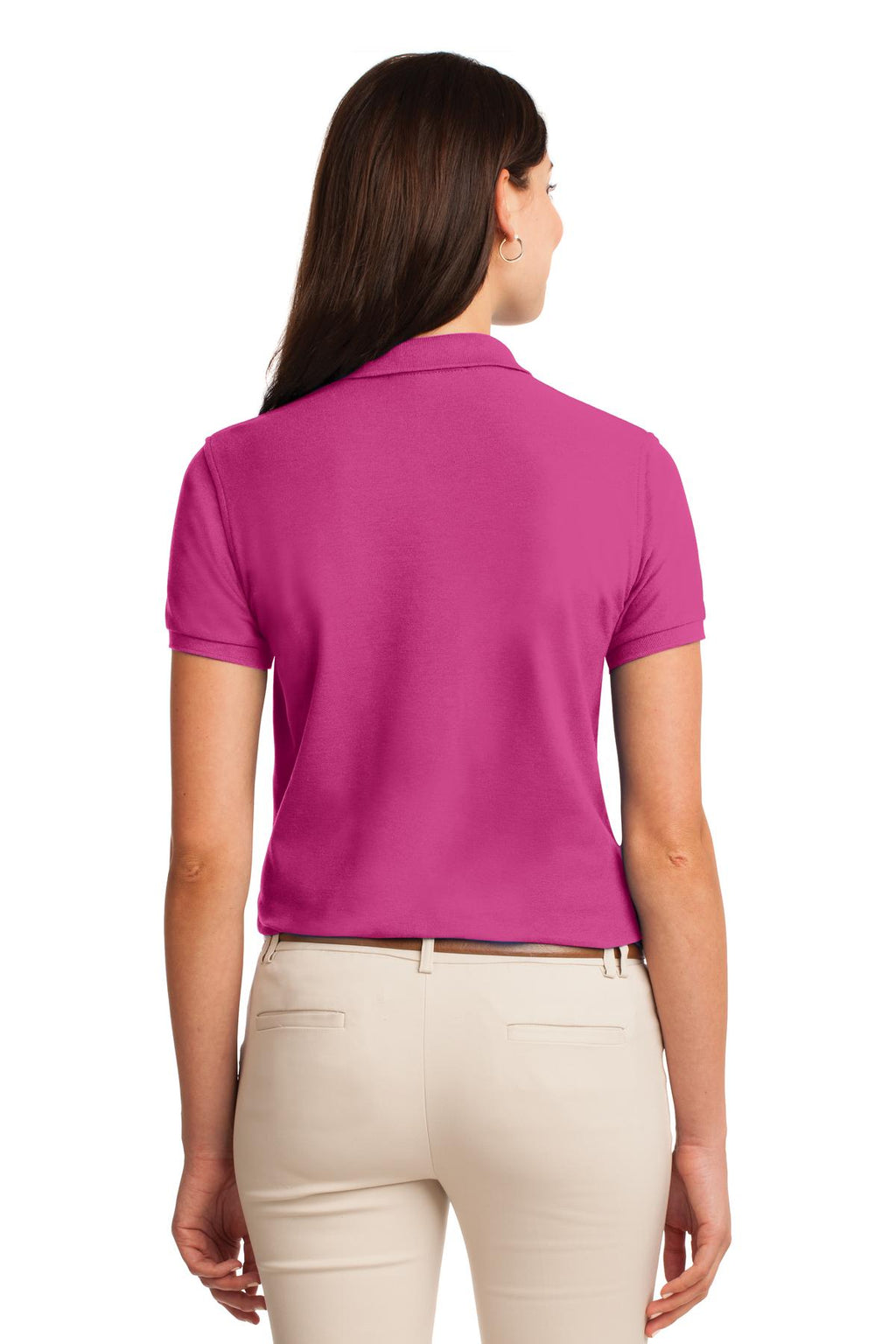 Port Authority Women's Silk Touch Polo. L500 - Tropical Pink - back