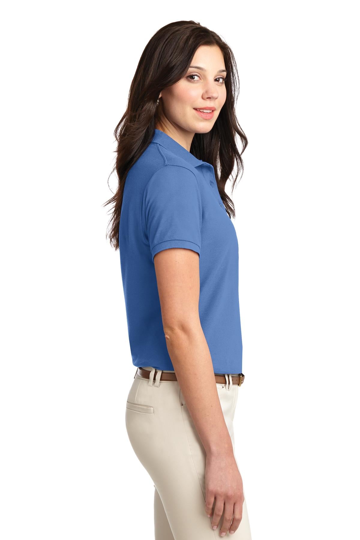 Port Authority Women's Silk Touch Polo. L500 - Ultramarine Blue - side