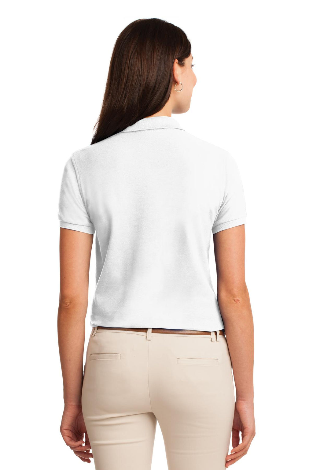 Port Authority Women's Silk Touch Polo. L500 - White - back