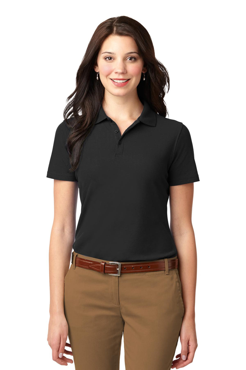 Port Authority Women's Stain-Resistant Polo. L510 - Black - front