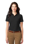 Port Authority Women's Stain-Resistant Polo. L510 - Black - front