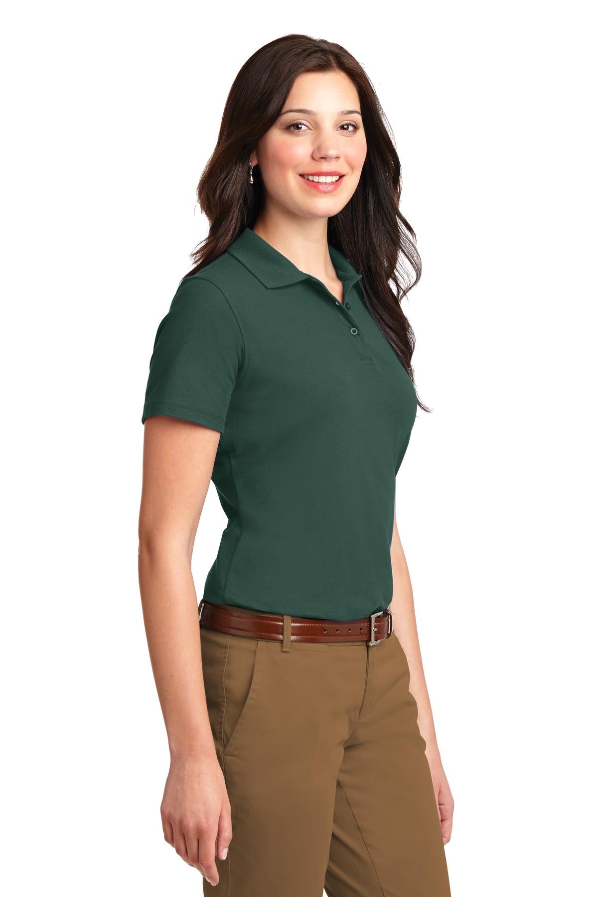 Port Authority Women's Stain-Resistant Polo. L510 - Dark Green - three_q