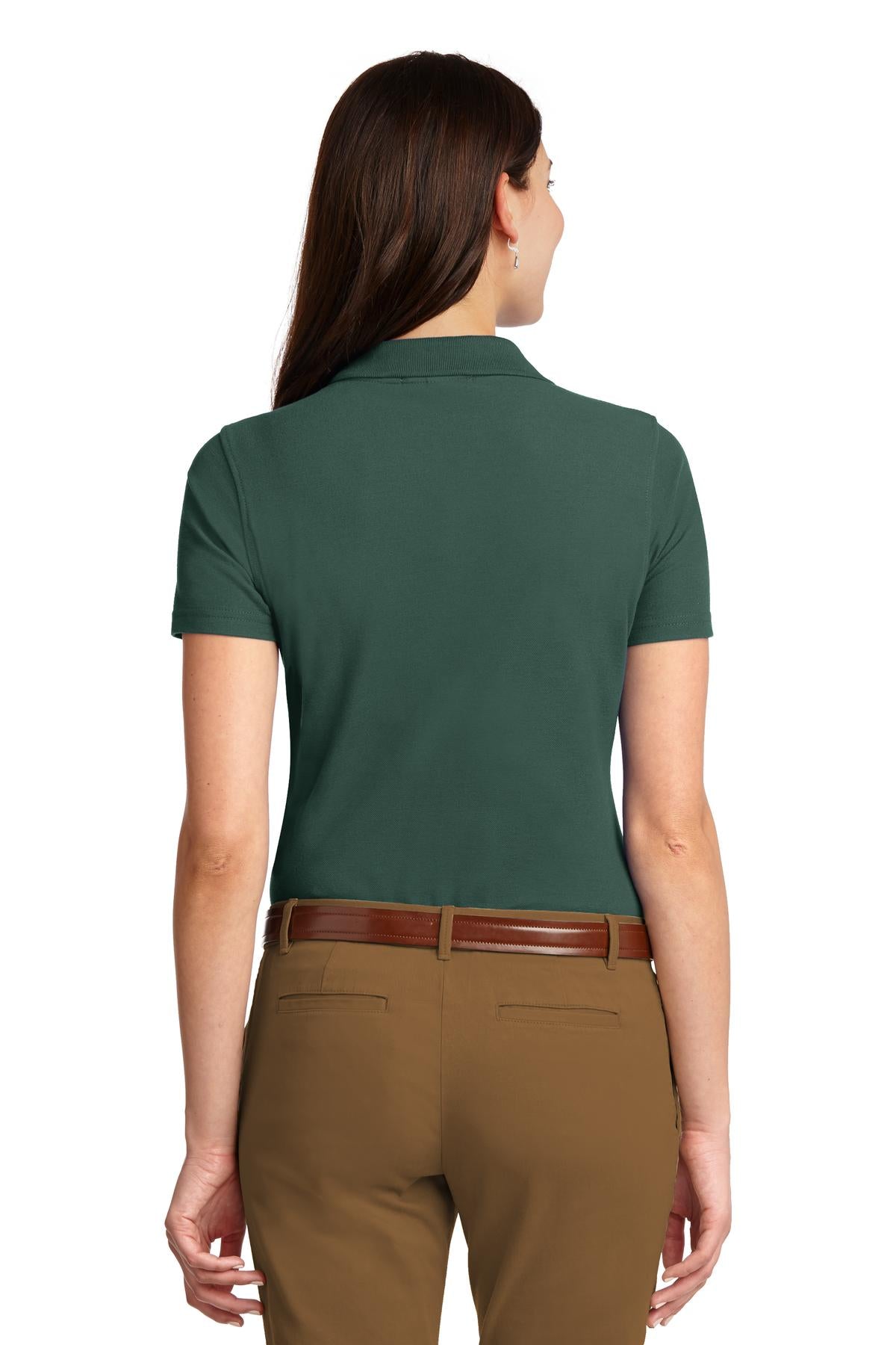 Port Authority Women's Stain-Resistant Polo. L510 - Dark Green - back