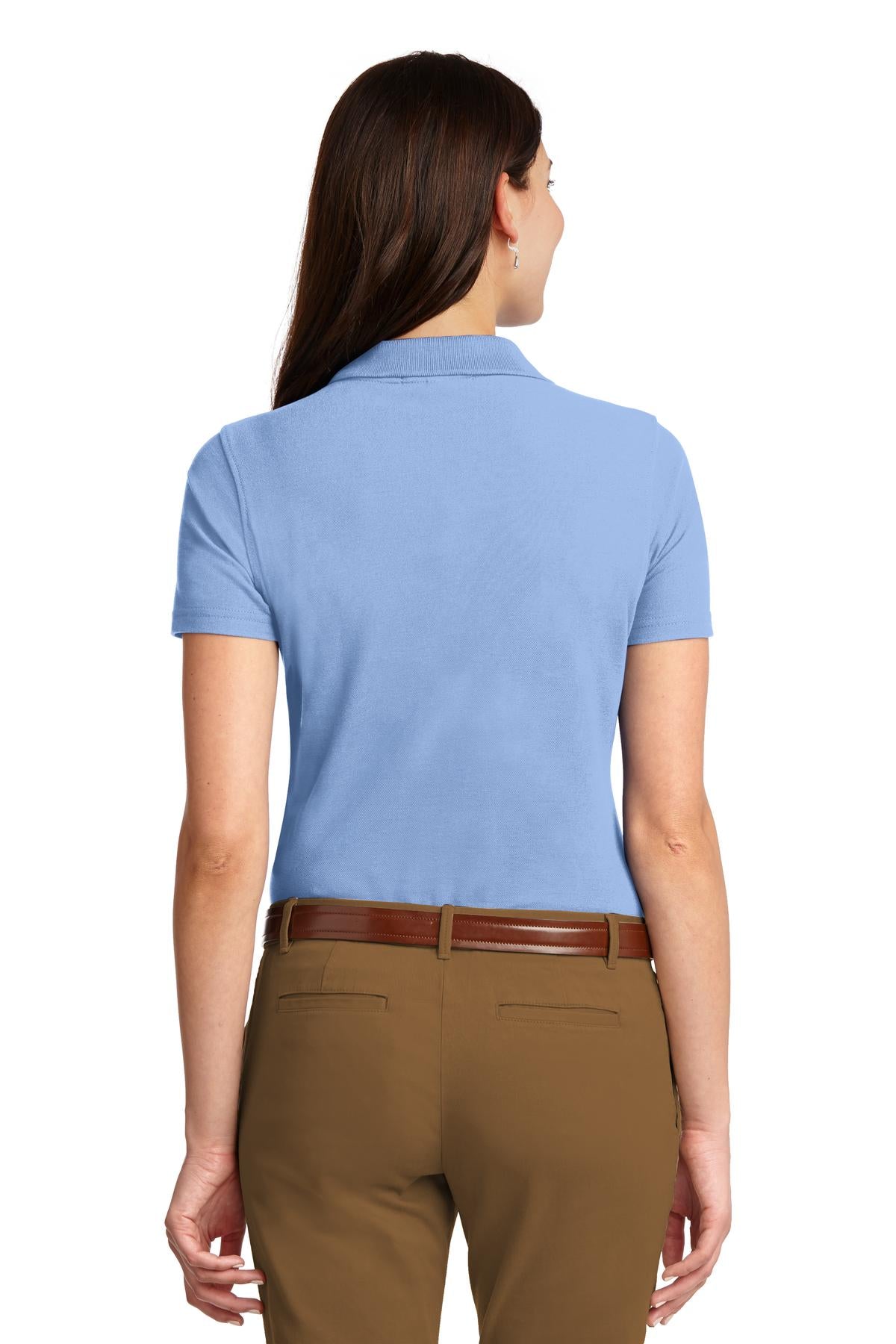Port Authority Women's Stain-Resistant Polo. L510 - Light Blue - back