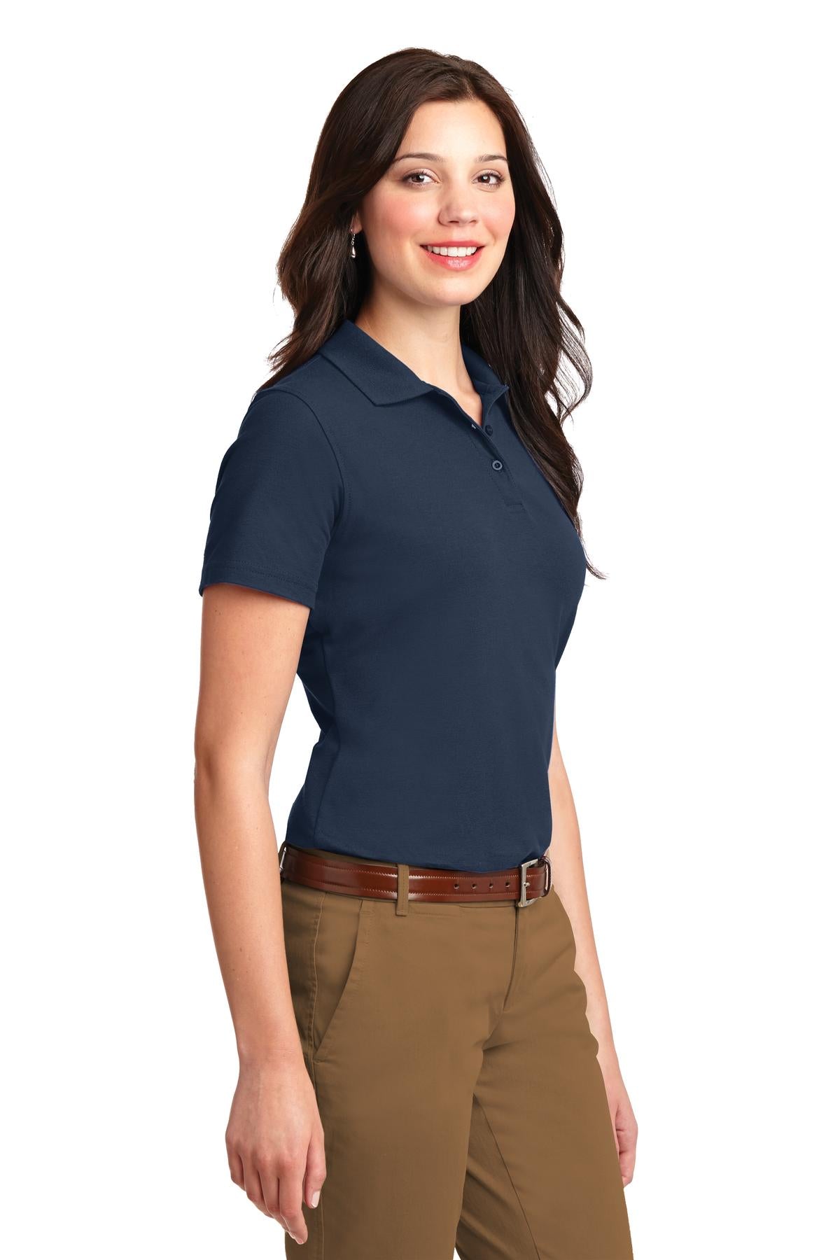 Port Authority Women's Stain-Resistant Polo. L510 - Navy - three_q