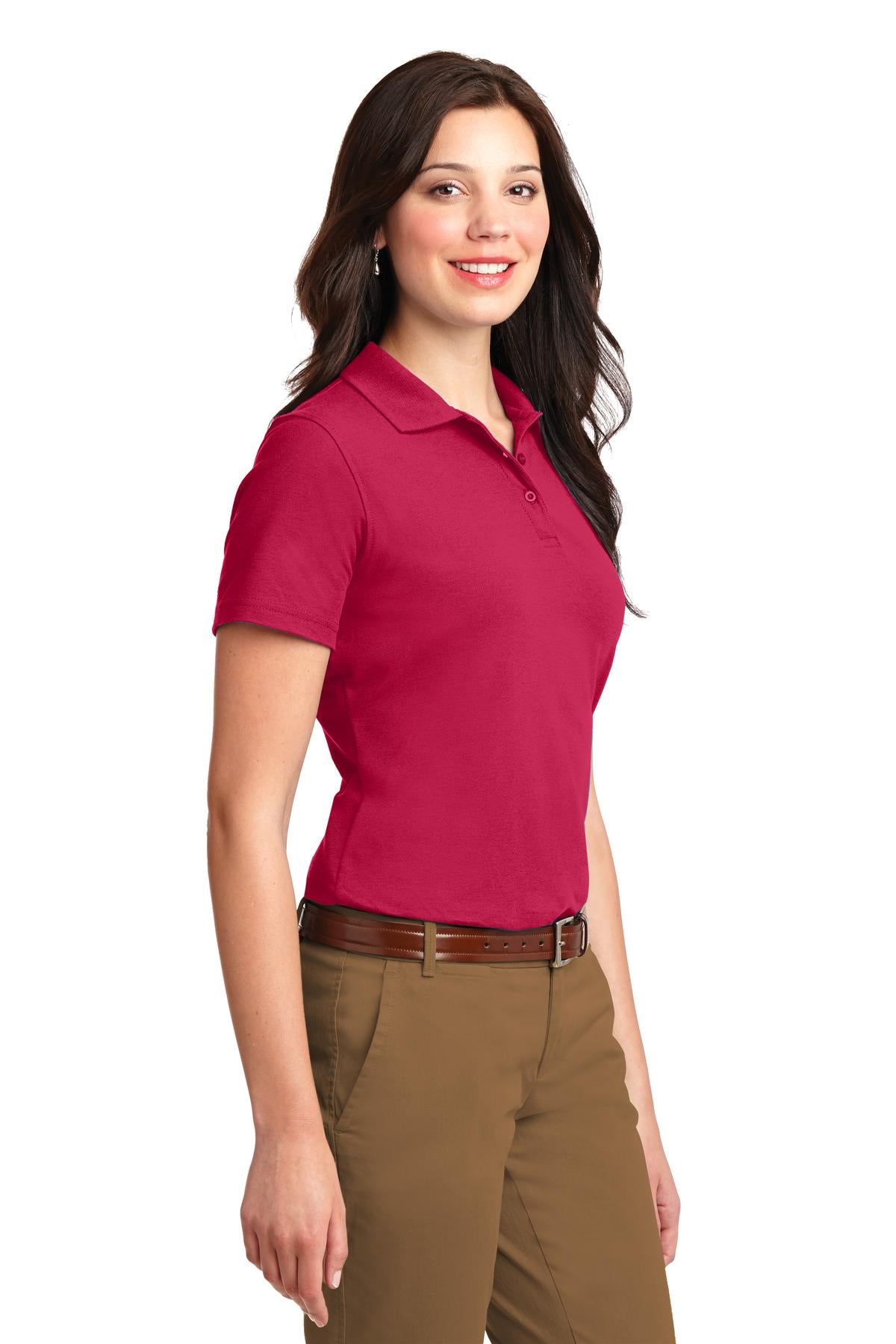 Port Authority Women's Stain-Resistant Polo. L510 - Red - three_q