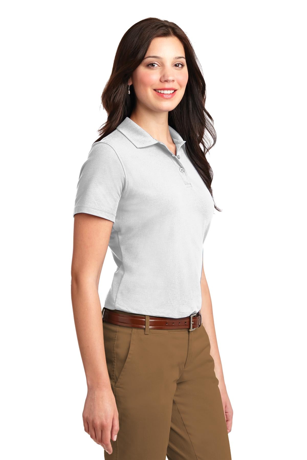 Port Authority Women's Stain-Resistant Polo. L510 - White - three_q