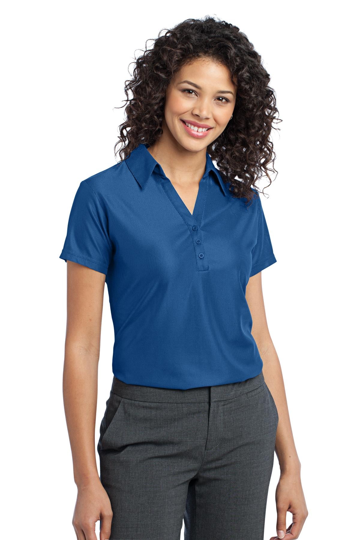 DISCONTINUED Port Authority Ladies Vertical Pique Polo. L512 - Blue Jewel - three_q